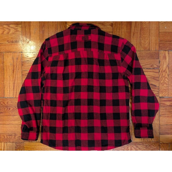 Woolrich Oxbow Bend Heavy Flannel Shirt Mens Medium Red Buffalo Plaid Cotton - Picture 4 of 8